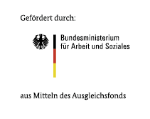 Logo: Gefördert durch das Bundesministerium für Arbeit und Soziales aus Mitteln des Ausgleichfonds