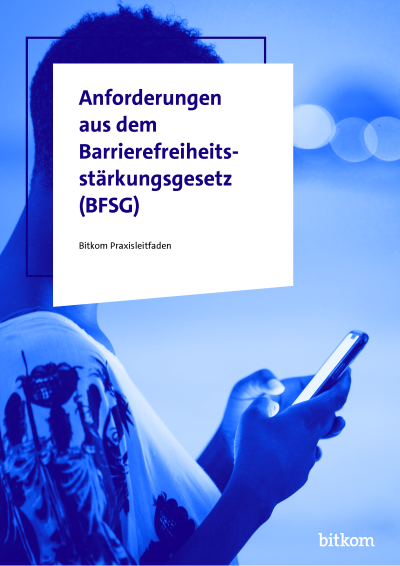 Deckblatt des bitkom-Praxisleitfadens Anforderungen aus dem Barrierefreiheitsst&auml;rkungsgesetz BFSG
