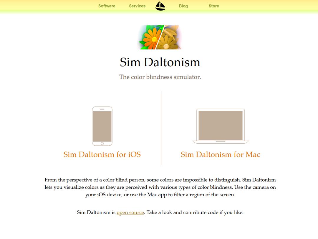Screenshot der Webseite zur Software