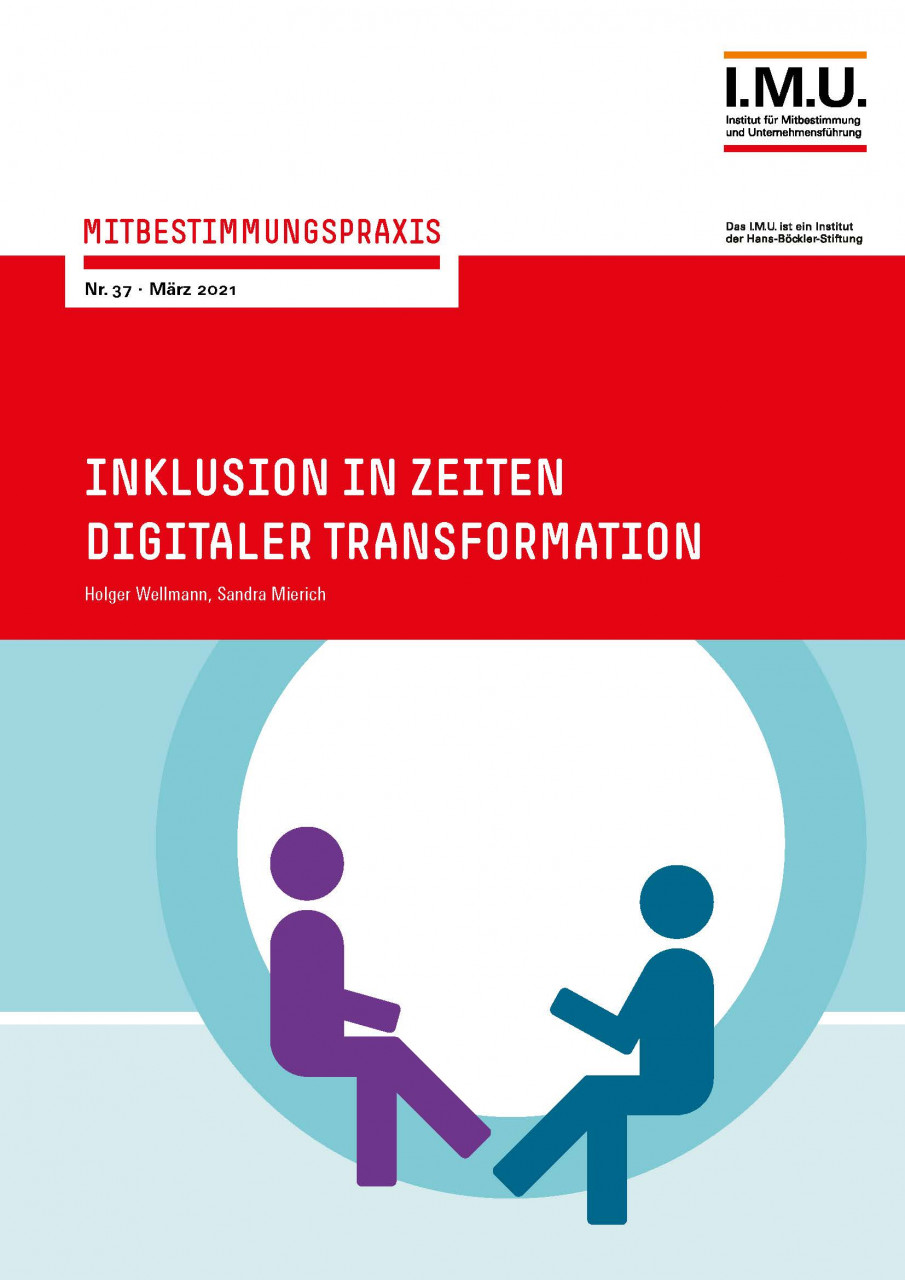 Cover der Publikation Inklusion in Zeiten digitaler Transformation aus der Reihe Mitbestimmungspraxis des I.M.U.