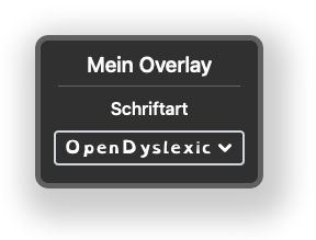 Mein Overlay - Dialog Schriftart einstellen