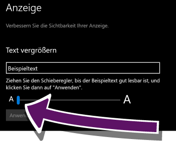 In den Systemeinstellungen finden Sie die Möglichkeit, den Text auf Ihrem Computer zu vergrößern.