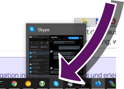 Screenshot der Windows-Taskleiste mit Anzeige des Anwendungstitels von Skype